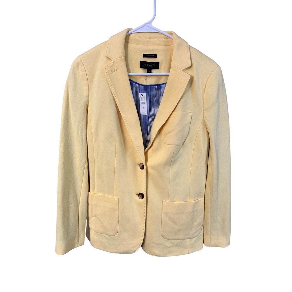 Talbots Aberdeen Blazer Jacket Career Office Pastel Yellow Size 8- $159.00 BNWT